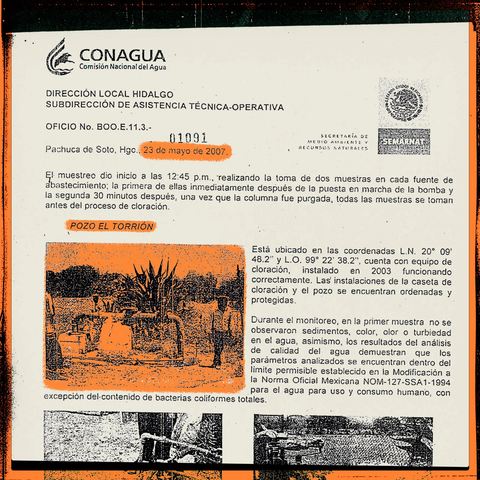 Estudios de Conagua en 2007 y 2018 advierten de que los pozos de agua potable de los alrededores de la presa están contaminados con metales pesados y nitratos.